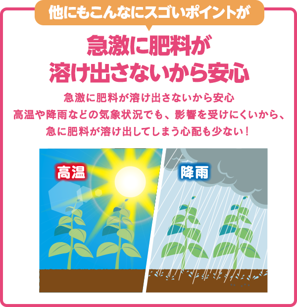 急激に肥料が溶け出さないから安心