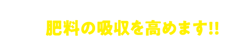 肥料との併用。肥料の吸収を高めます!!